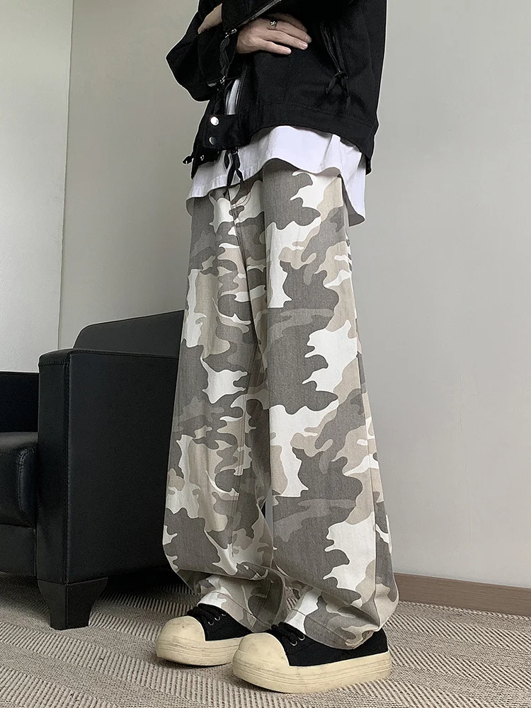 

American Camouflage Men's Jeans Street Sle Hip Hop High Street Trend Loose ape Logging Workwear Long Pants Casual Jeans