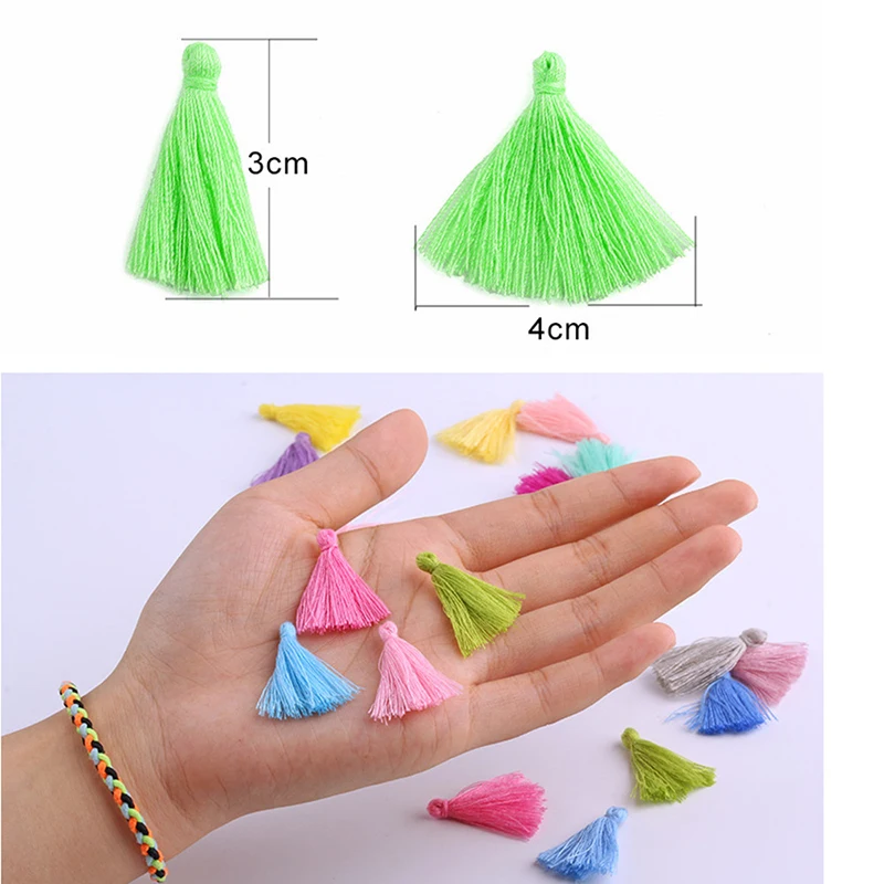 50/100Pcs Multi-Colors Mini Tiny Handmade Tassels Charms For Earring Pendant Jewelry Necklace Making DIY Craft Accessories