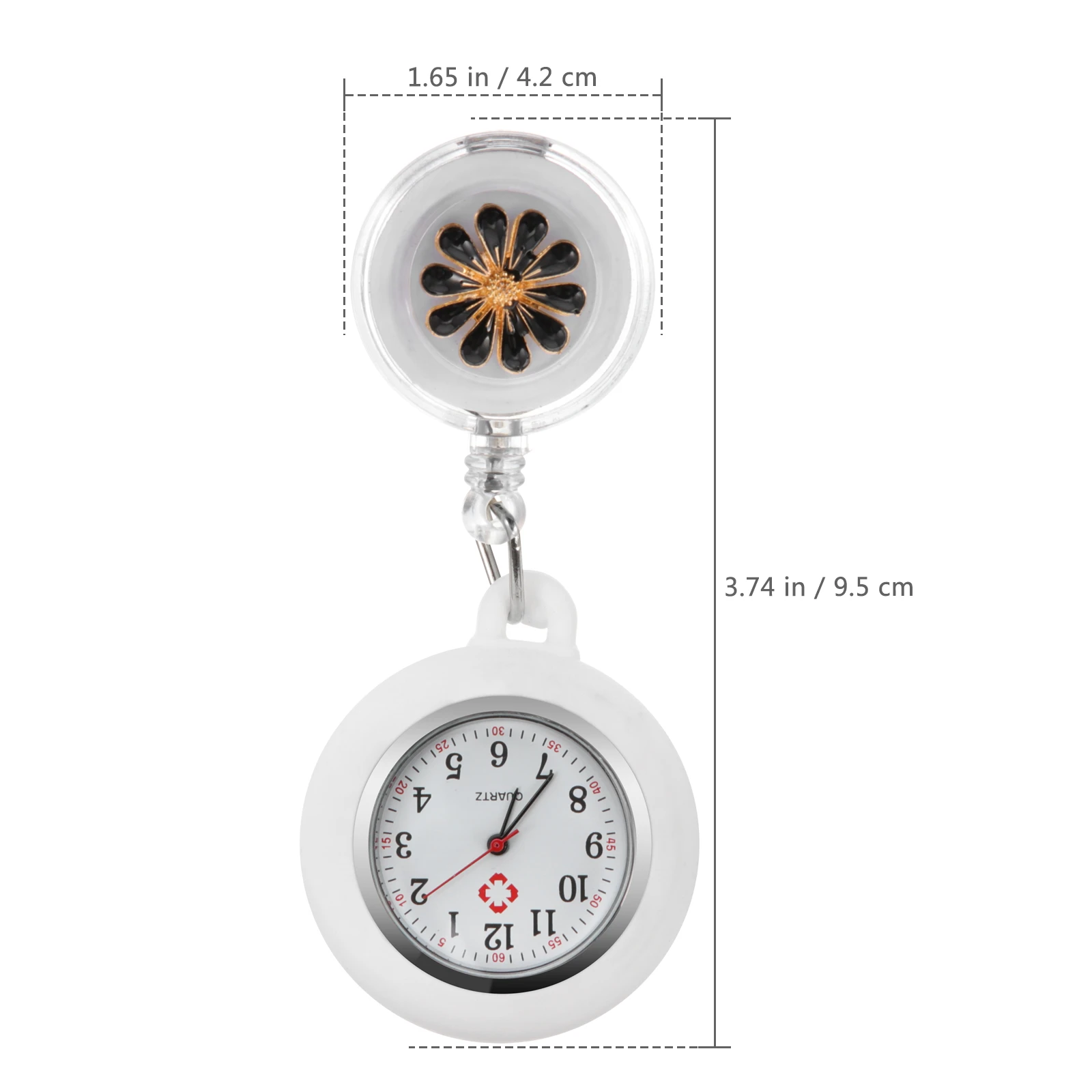 

Nurse Watch Hanging Fashionable Alloy Nurses Fob Clip Pocket Watch for Women Students Water Resistant Quartz Movement Adjustable