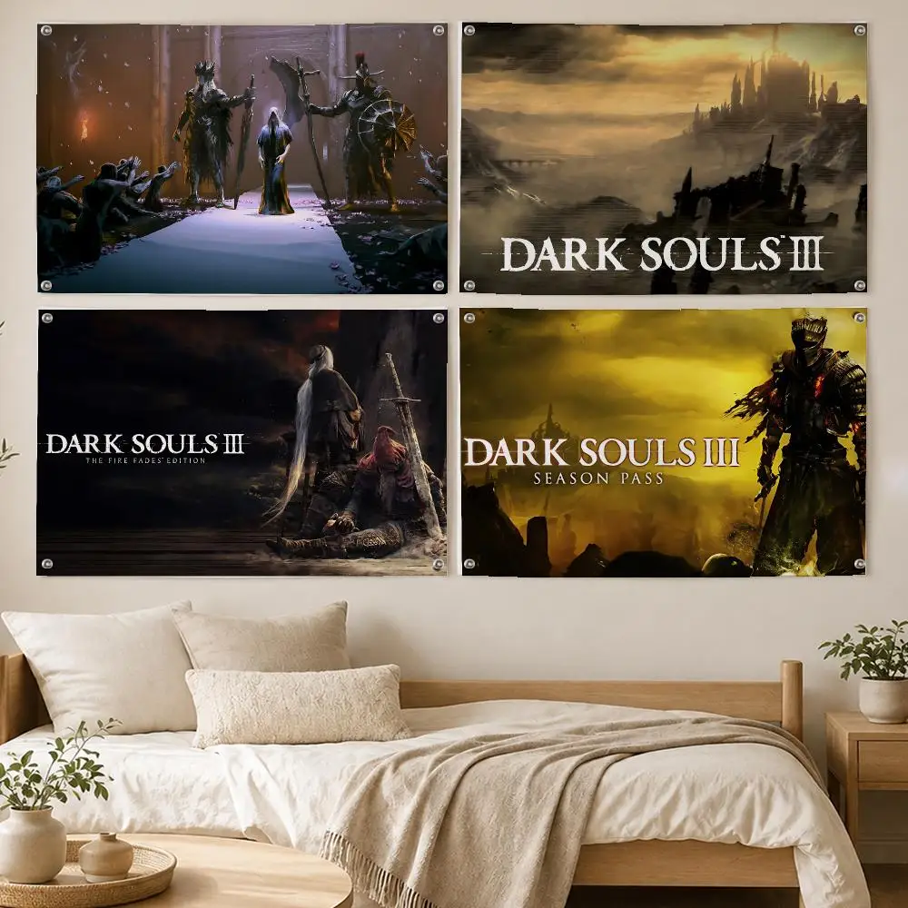 Dark Souls Hardcore Game Flags Room Bedroom Home Outdoor Wall Hanging Concert Printed Background Decoration Art Banne