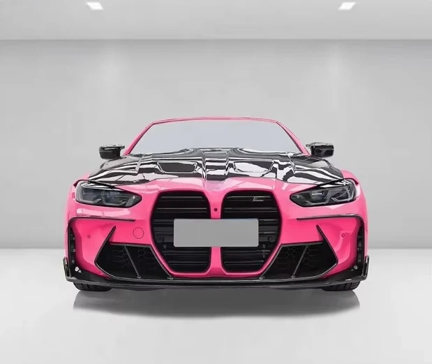 High Quality Body Kit for  M3 M4 Upgrade PK Style Rear Lip Front Lip Side Skirt Spoiler Hood Dry Carbon Fiber Car Auto Parts