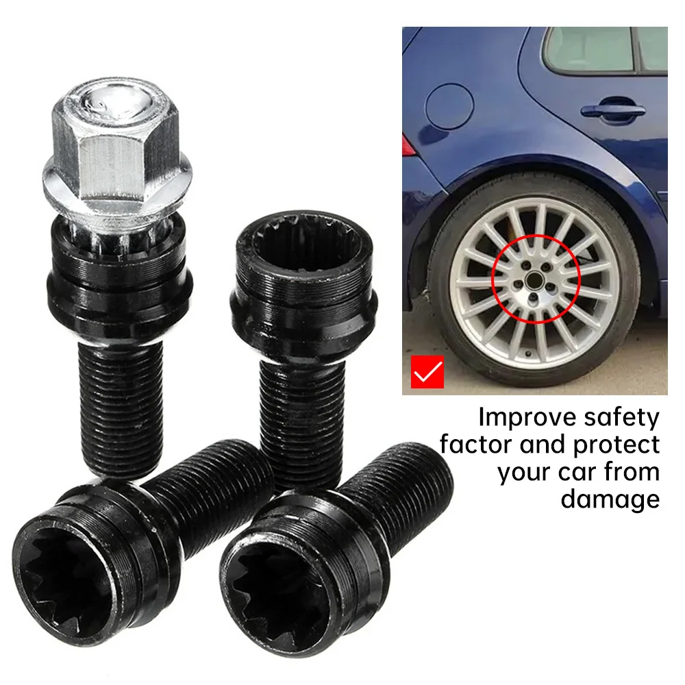 1 Set 17mm Anti-theft Wheel Screw Bolt and Lock Lug Nut Fit For VW Golf Jetta Beetle Passat For Audi Car Wheel Bolts Accessories