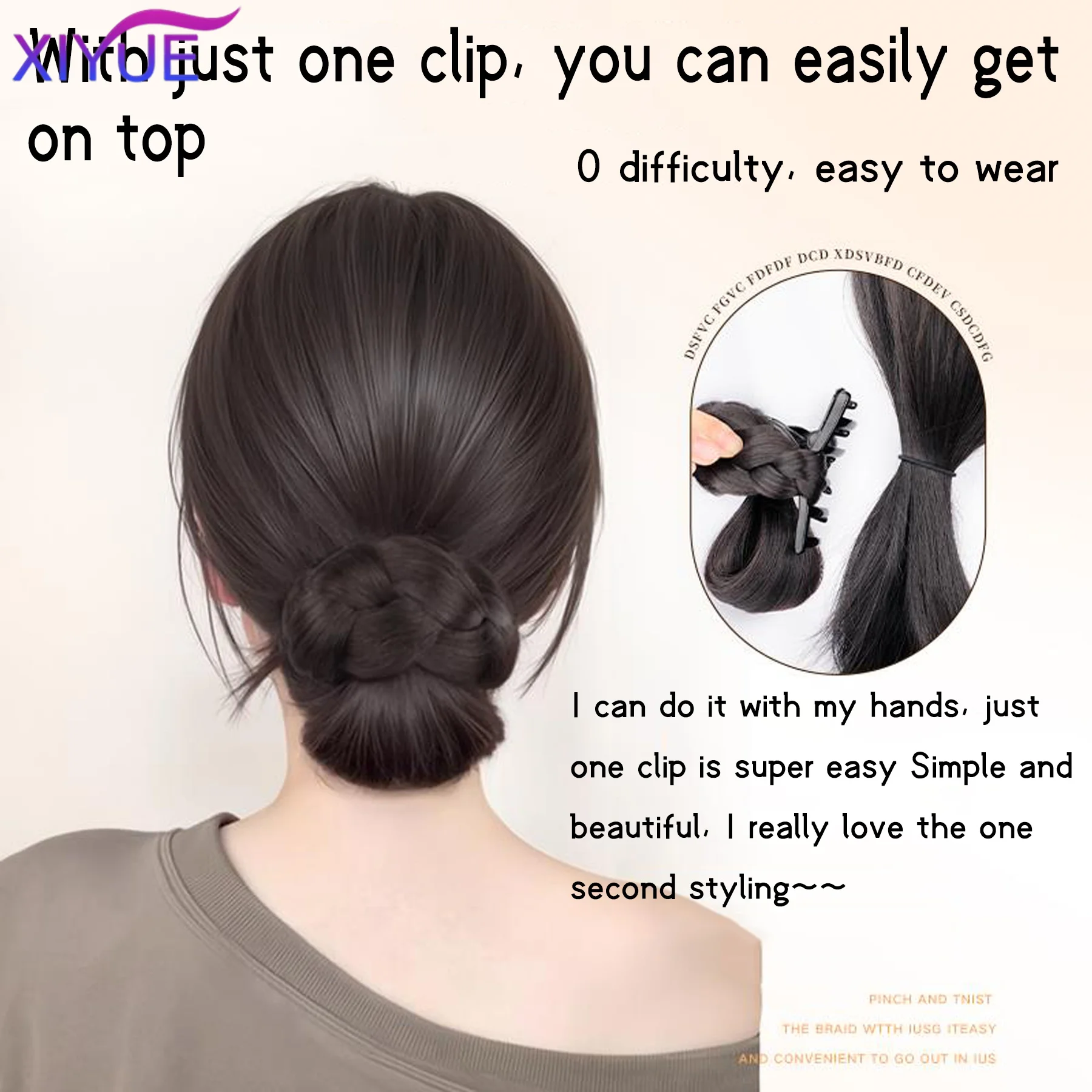 تصفيفة الشعر الاصطناعية مع مشبك مخلب وصلات شعر ذيل الحصان مع رأس توجيه أنيق وطبيعي للنساء #4