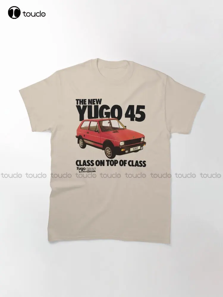 Yugo 45 samochód Zastava Yugo jugosławii klasyczny T-Shirt niestandardowy Aldult nastolatek Unisex cyfrowy koszulka z nadrukami koszule