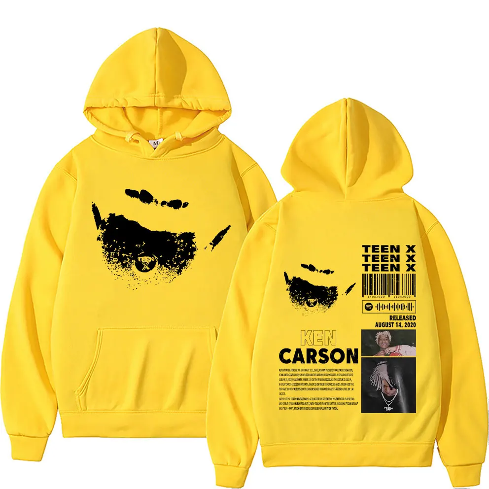 Rapper Ken Carson Teen X Music Album Double Sided Print Hoodie Rap Rapper Ken Carson Teen X Music Album Double Sided Print Hoodie Rap