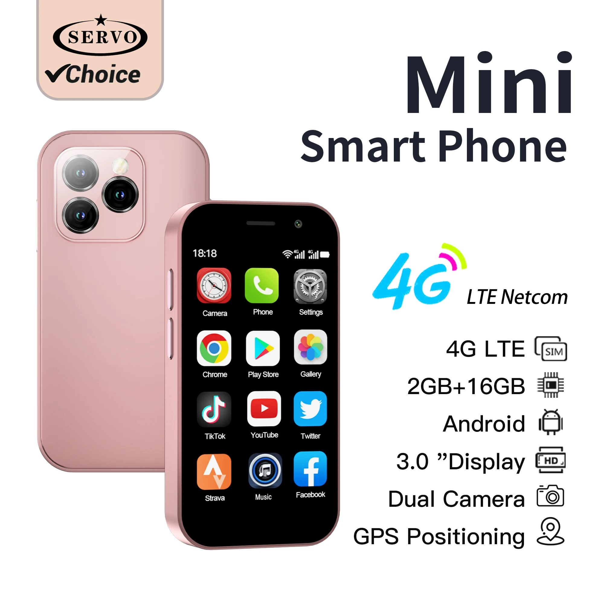 2025 SERVO KING8000 Mini 4G Global Smartphone Android System Google Store 2000mAh Facial Unlock Small Smartphones Latest Upgrade