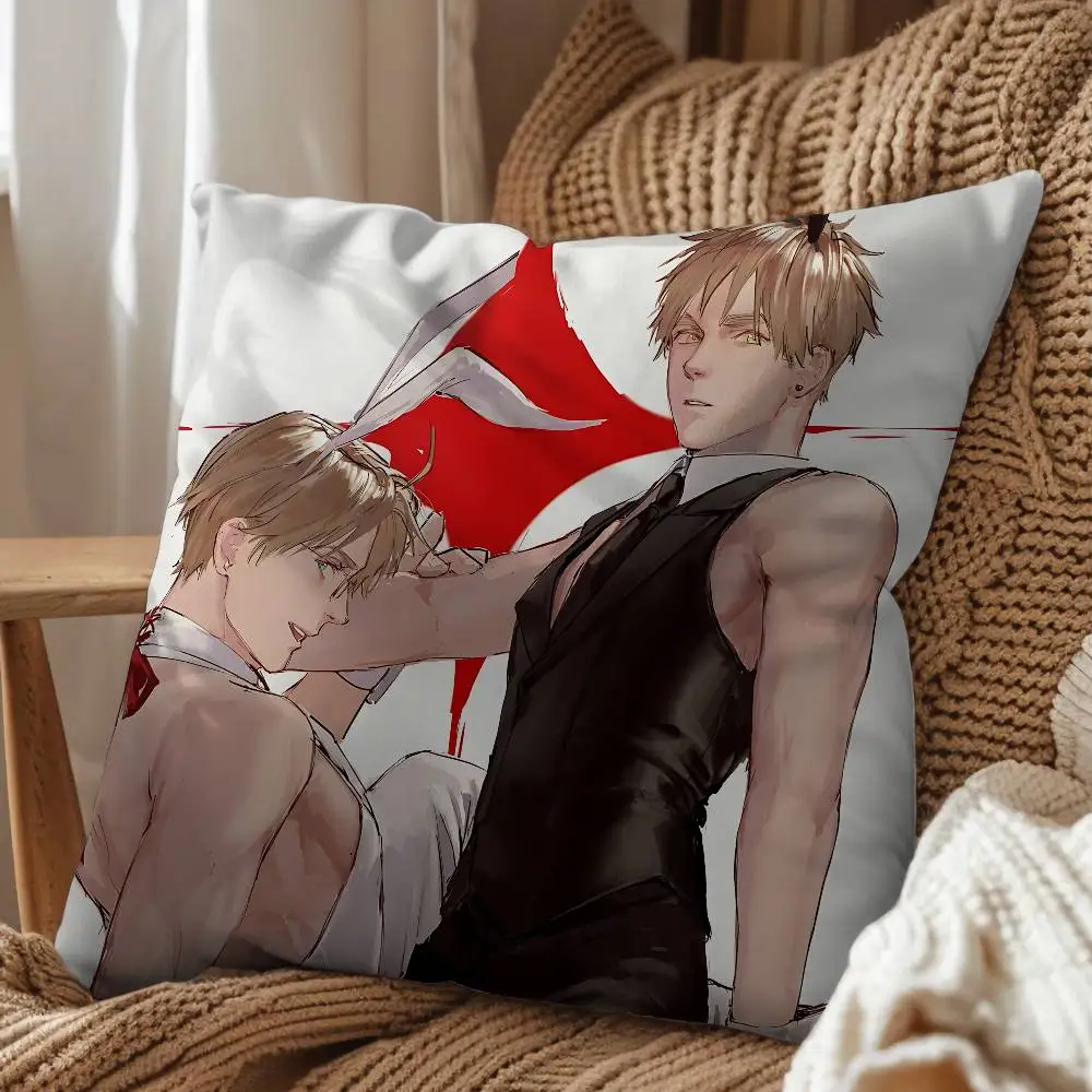 Arthur USUK Hetalia Alfred F Jones Pillow Case Anti-dustmite Pillowcase Invisible zipper silky short plush Sofa cushion cover