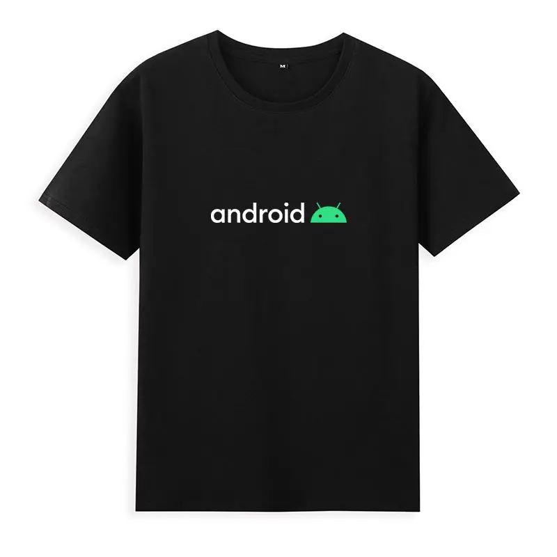 Picture 5: Robot Android Mobile Operating System Cotton Printed T-Shirt Short Sleeve Male Summer Geek Tech Programmer