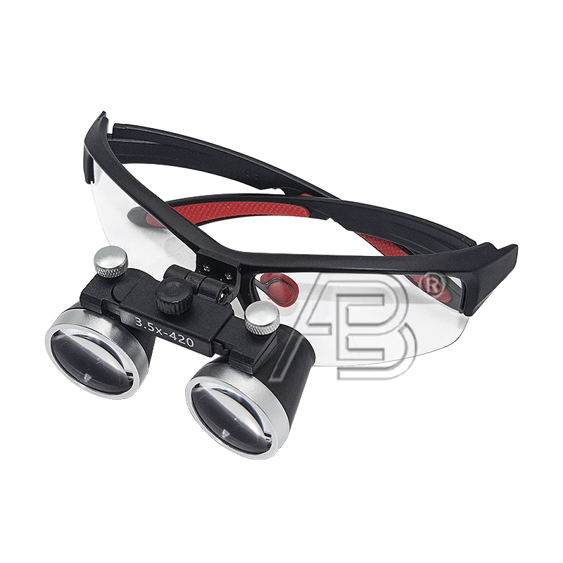 Dental Medicine Binocular Magnifier 2.5X/3.5X with Light 5W LED Headlight, Surgical Oral Surgery Medical Laboratory