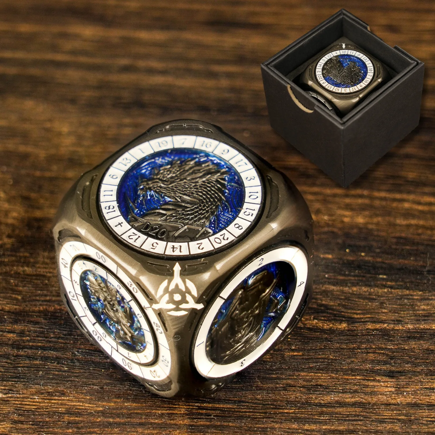 Bear DiceEDC D6 Rotating Dice2.0 7-in-1 Six-Sided Rotating Metal Dice Fidget Spinner Desktop Stress Relief Toy