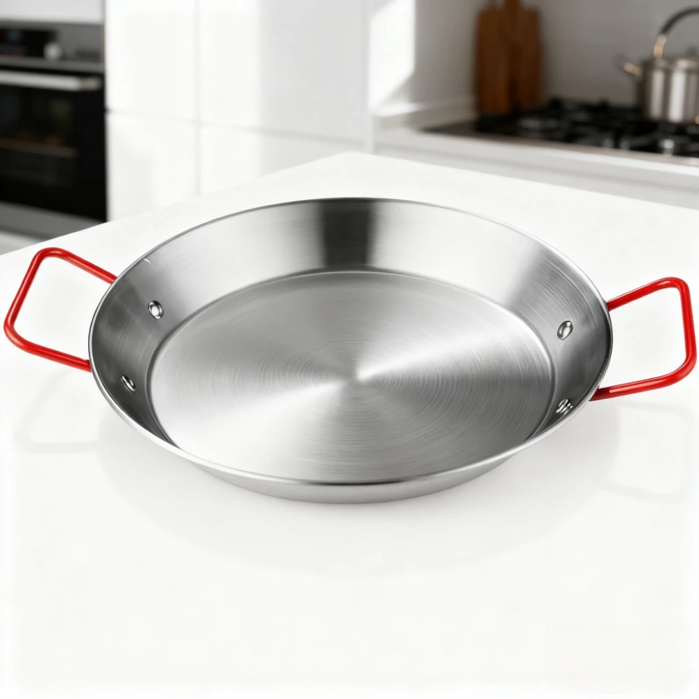 Sartén antiadherente Paella con asas, bandeja de almacenamiento para patatas fritas, Pasta, Pizza, plato para aperitivos, sartén casera para acampar, cocinar al aire libre
