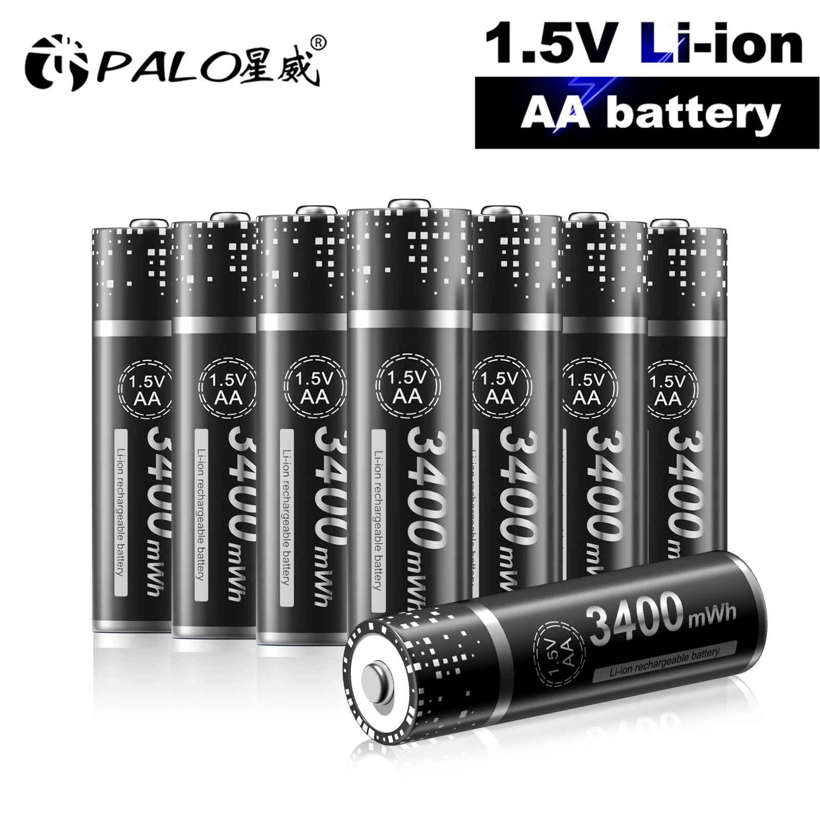 2-16pcs AA Rechargeable Battery 1.5V 3400mWh Li-ion Lithium Liion Li ion 1.5 Volt AA 2A Batteries for Toys Camera Flashlight