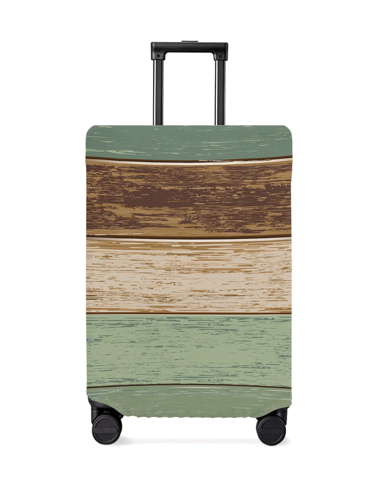 

Wood Grain Retro Sage Green Luggage Cover Stretch Suitcase Protector Baggage Dust Case Cover for 18-32 Inch Travel Suitcase Case