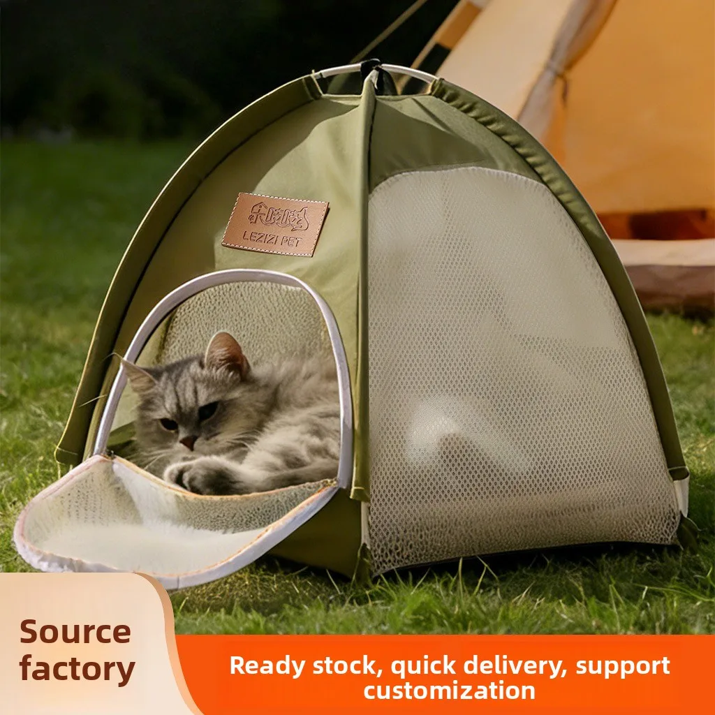 4-Season Enclosed Cat Tent, Detachable Portable Waterproof Outdoor Cat House, Pet Accessory