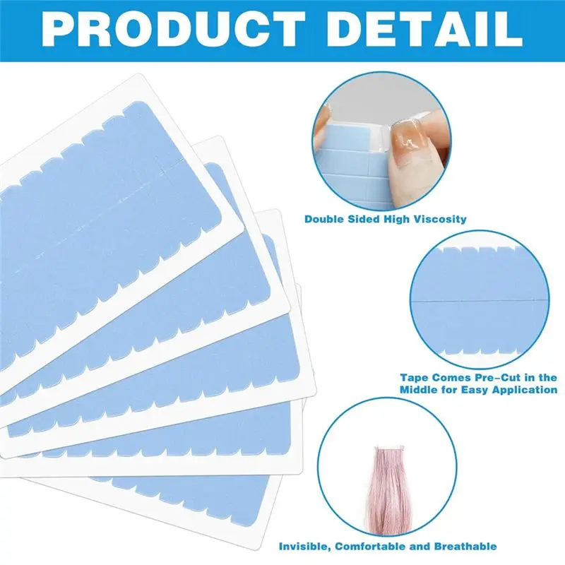 [A38F!NEW!】 20 Set Hair Extension Tape Toupee Tapes Double Sided Extension Replacement Wig Tape Hair Tapes For Wigs, Strong Adhe