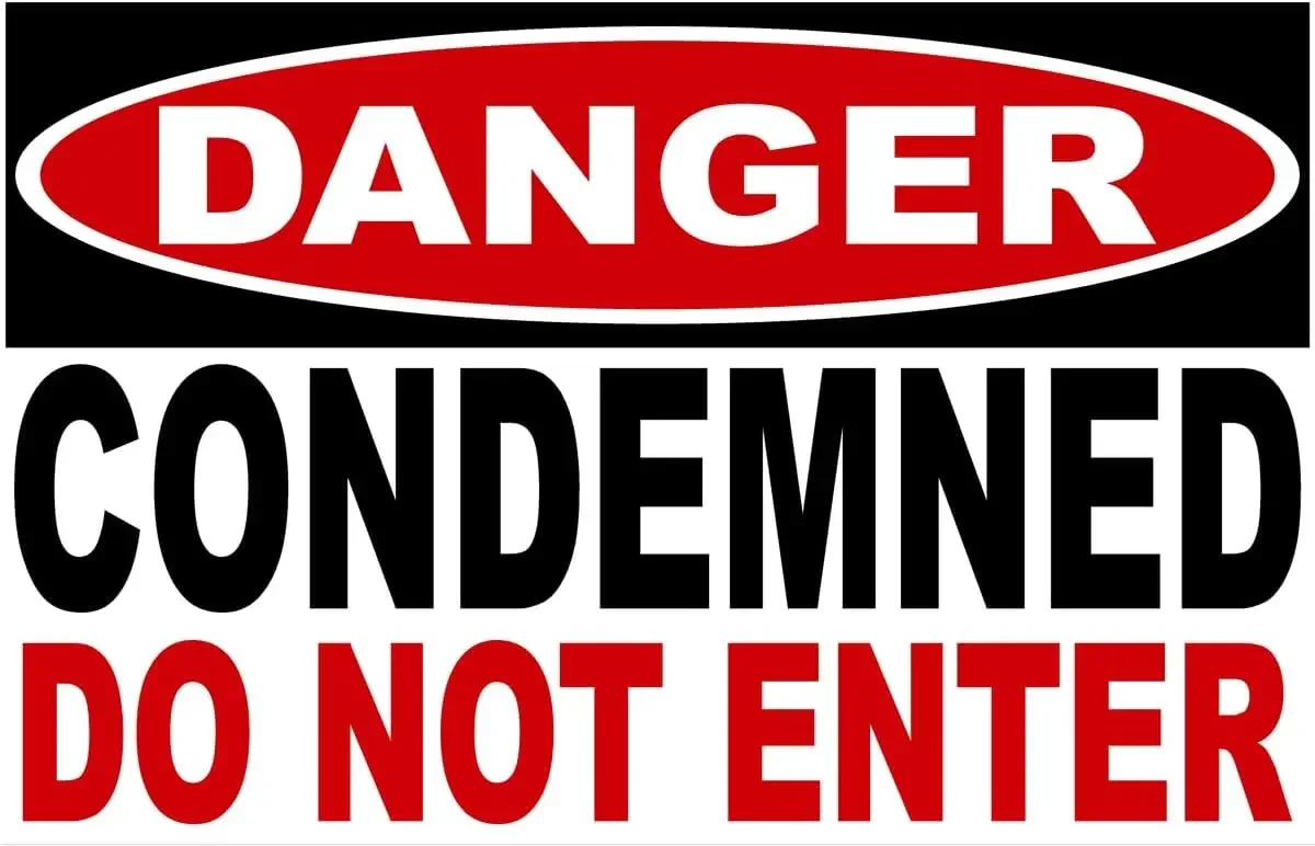 Y1,Danger Condemned Do Not Enter Sign Safety Signs (X1846) Metal Tin es Caution for Indoor or Outdoor-aluminum si