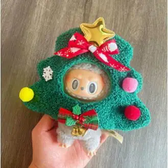 Mini ropa de muñeca de peluche de 17cm, accesorios de atuendo para Corea, Kpop Exo Labubu Idol, árbol de Navidad, conjunto de muñeco de nieve, regalo de ropa