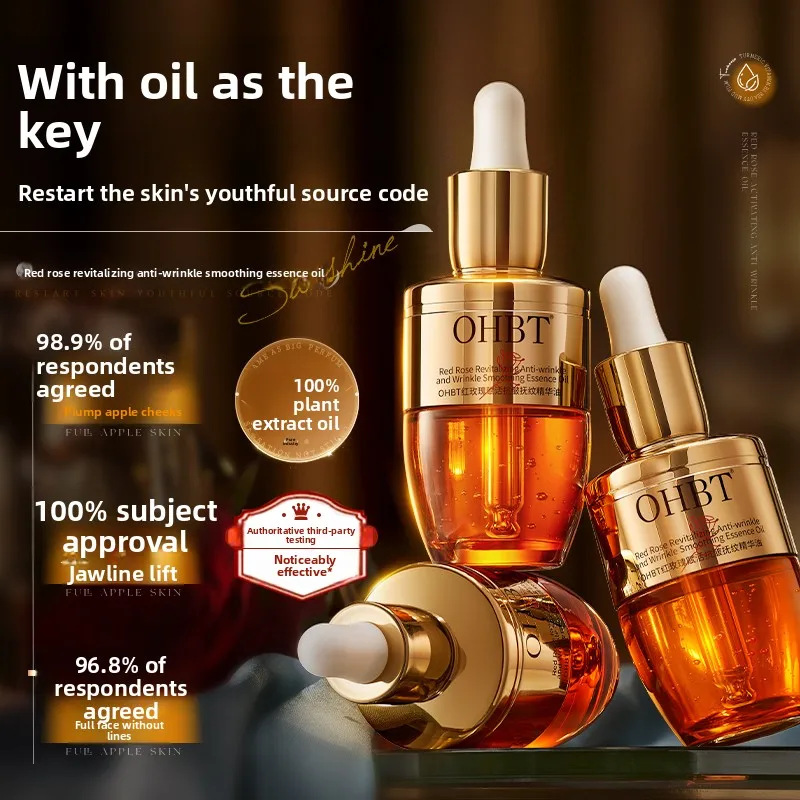 

OHBT Red Rose Face Serum, Deep Nourish Anti Aging Face Essence, Anti-wrinkle Smoothing Essence Oil 45ml
