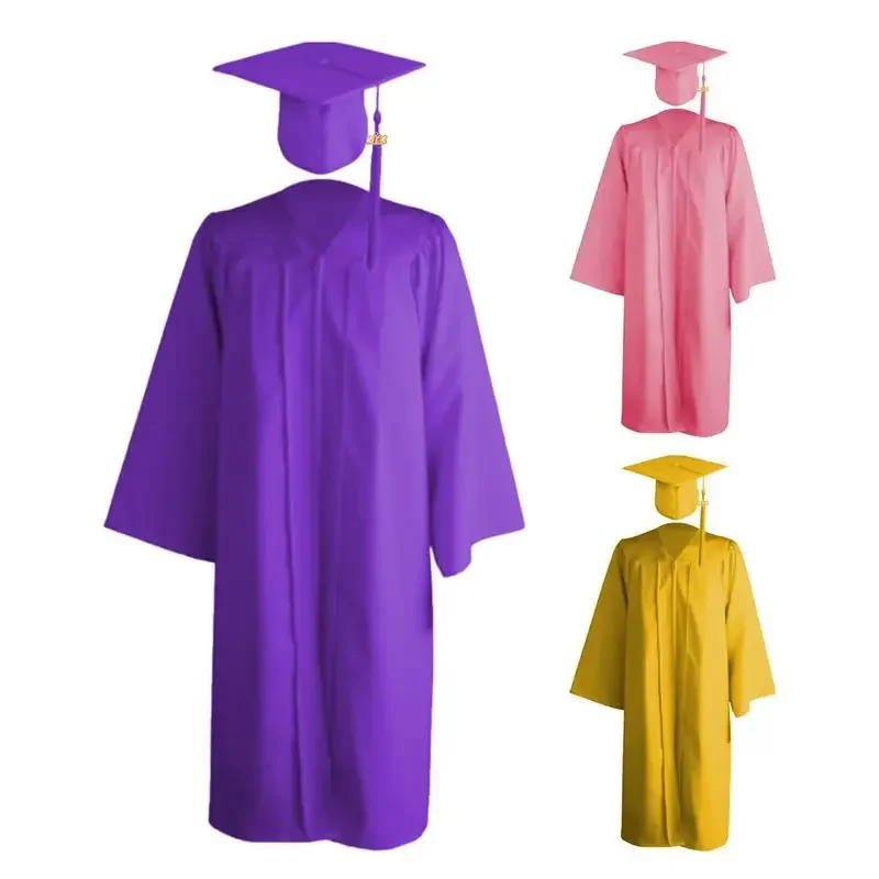 2024 Preschool Graduation Cap Gown Graduation Robes Gown Cap Tassel Set Comfortable Unisex Congrats Grad Outfit for Kindergarten