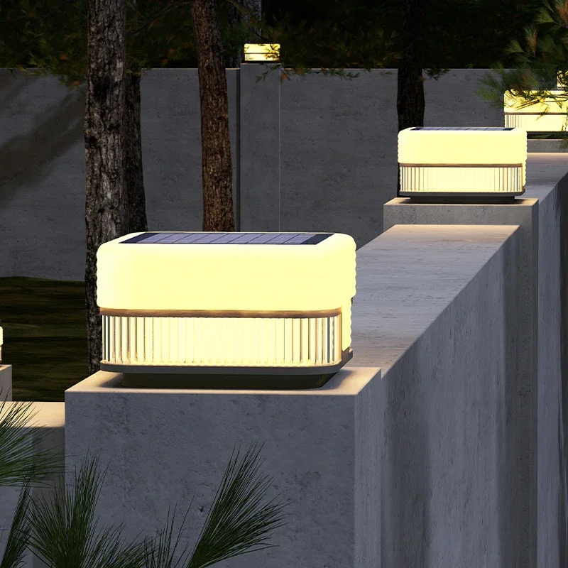 

Solar Pillar Lights Lighting Outdoor Waterproof Solar Energy Square Lamp LED Wall Lamp Home Decor Fence Villa Gate Garden Door