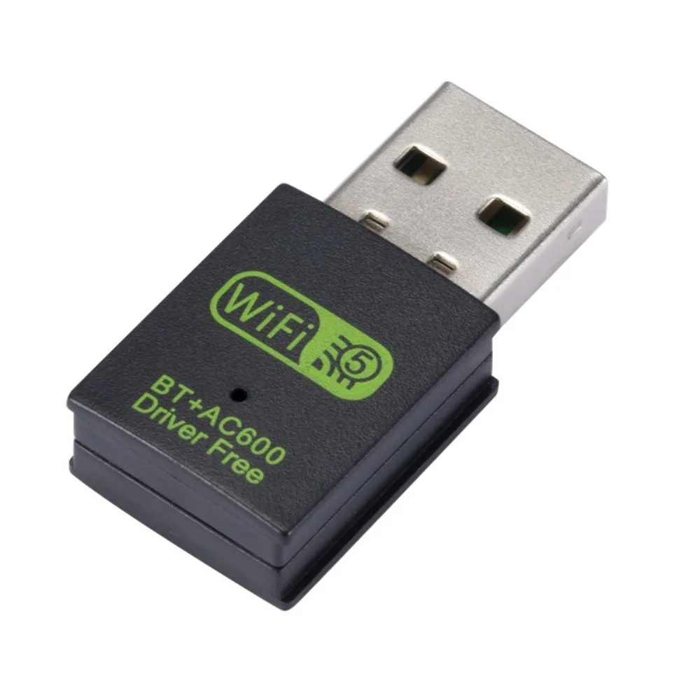 Портативный сетевой адаптер Wi-Fi BT + AC600 WLAN Dongle Сетевая карта 600M Беспроводной USB для ноутбуков/смартфонов/планшетов/