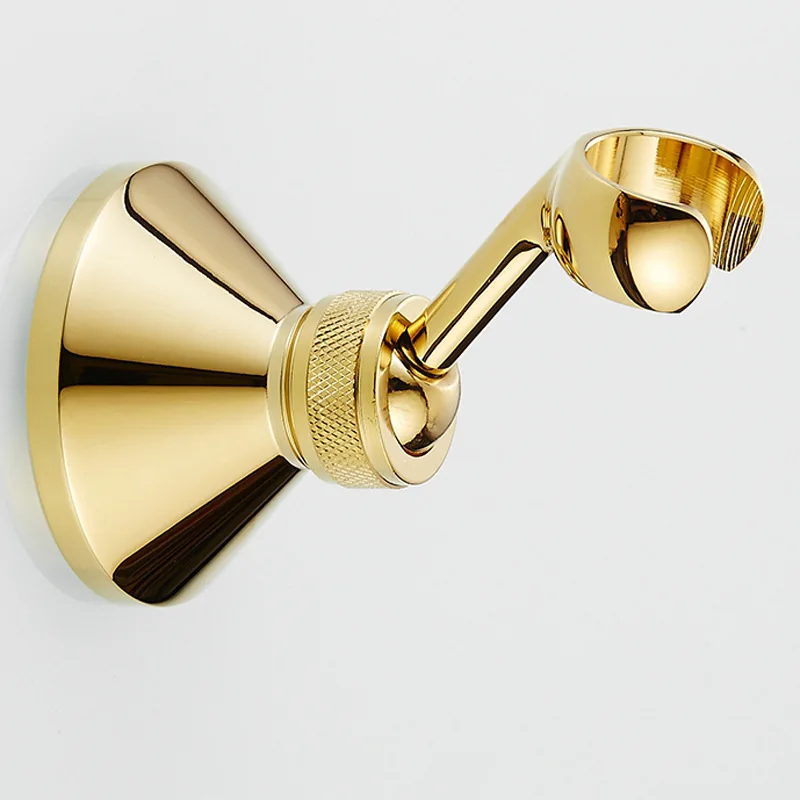 Wall Mount Shower Bracket For Bathroom Adjustable Height Copper Construction Electroplated Finish Screw-fixed Installation