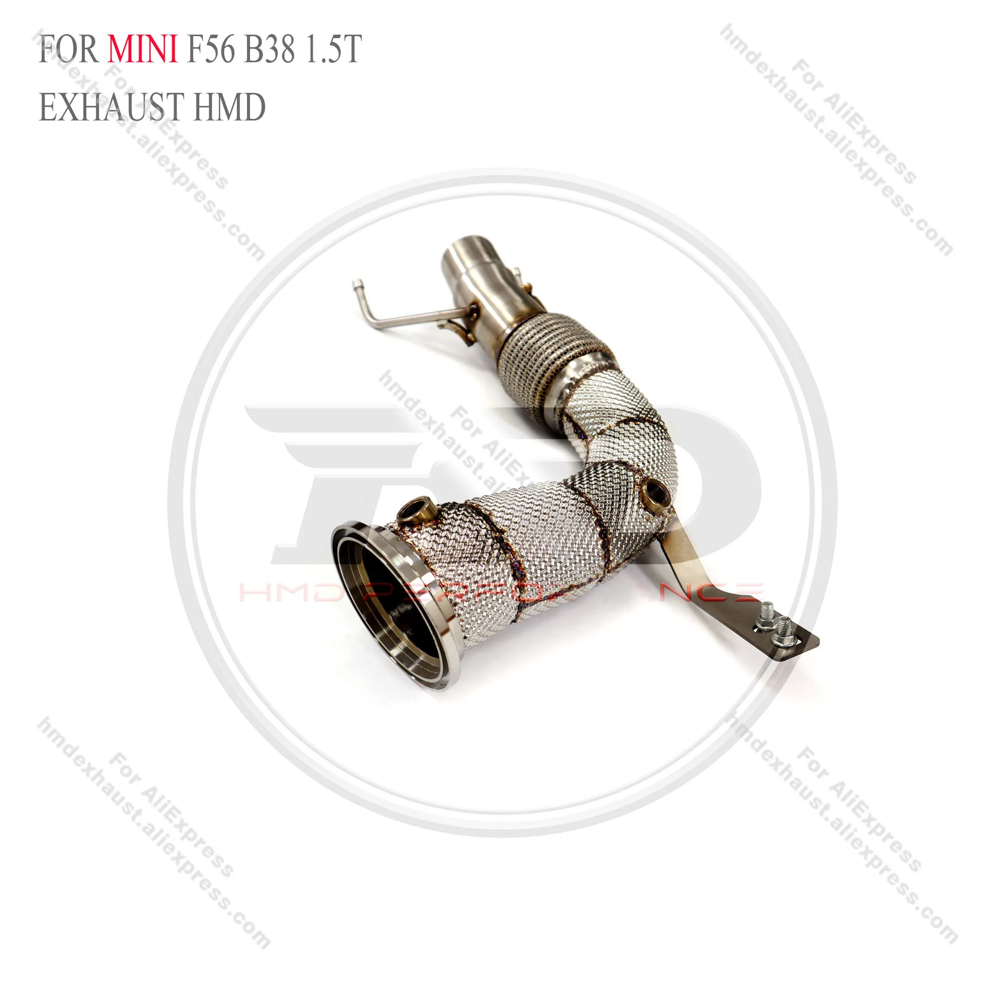 HMD Exhaust System High Flow Performance Downpipe for MINI F56 B38 1.5T Car Accessories Converter Header