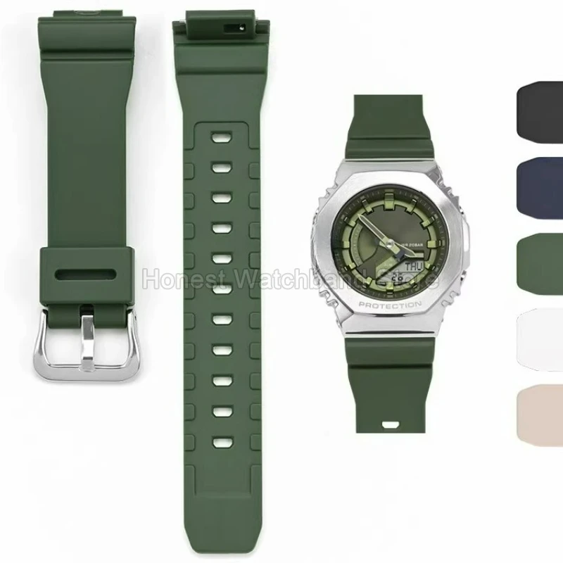 16 مللي متر واجهة الإفراج السريع تصميم حزام ساعة نسائية ل كاسيو G-SHOCK مثمنة البلوط GM-S2100 سوار ساعة الراتنج دائم