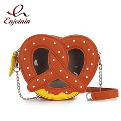 Novità burroso Soft Pretzel Design borse e borsette per le donne Funky Girls Chain Shoulder Bag Crossbody Bag Party Clutch