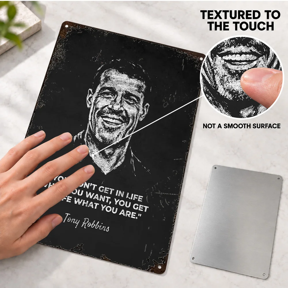 Tony Robbins Get What You Want Quote Printed Poster Typography Wall Art For Study Personalized Aluminum Metal Sign Mentor Gift