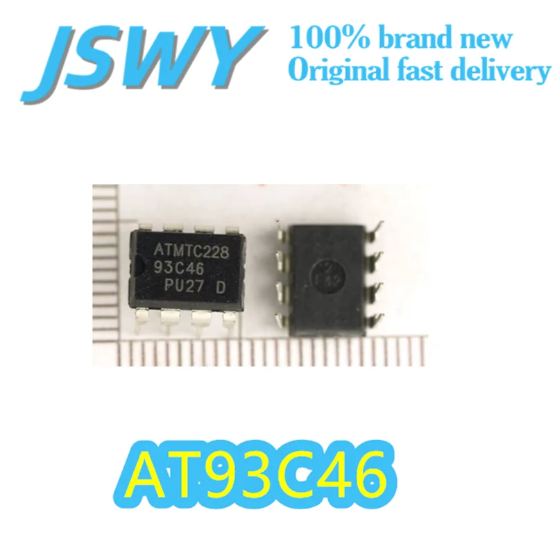 

(5/50 pieces) AT93C46 Silk-print 93C46 Original EEPROM memory DIP-8 package 1K capacity 2.5V-5.5V electronics Fast shipping