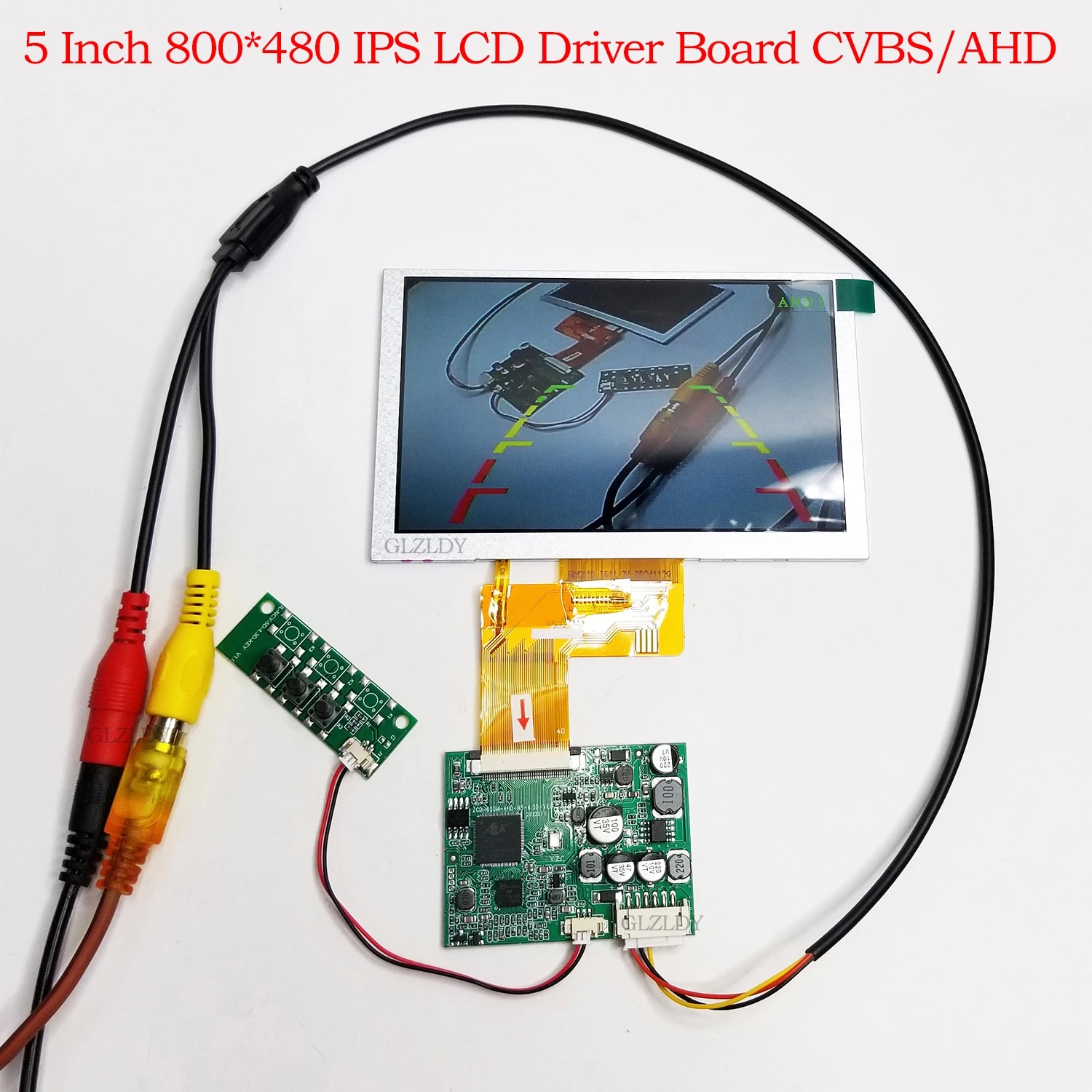 Kit de placa de módulo de exibição lcd ips de 5 polegadas 800*480 16:9 cvbs/ahd placa de driver para campainha industrial câmera reversa de carro diy cctv