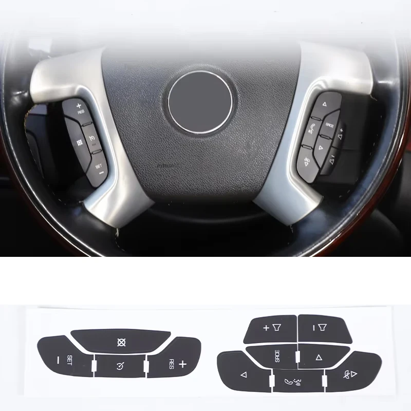 Dashboard Repair Sticker For Cadillac Escalade EXT ESV 2007-2014 Climate Control & Radio Worn Button Repair Decals