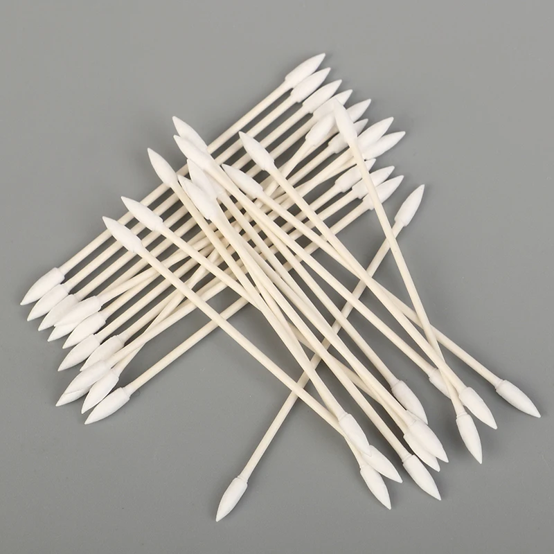 25pcs Pointed Dust-free Cotton Swab Disposable Cotton Swab Cosmetics Makeup Earrings Cleaning Stick Pointed Cotton Swab