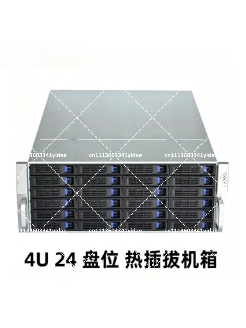 4U Server Chassis 24-Bay Hot Swap Rackmount Case for AI Storage, Cloud Computing, Multi-Disk Industrial Control