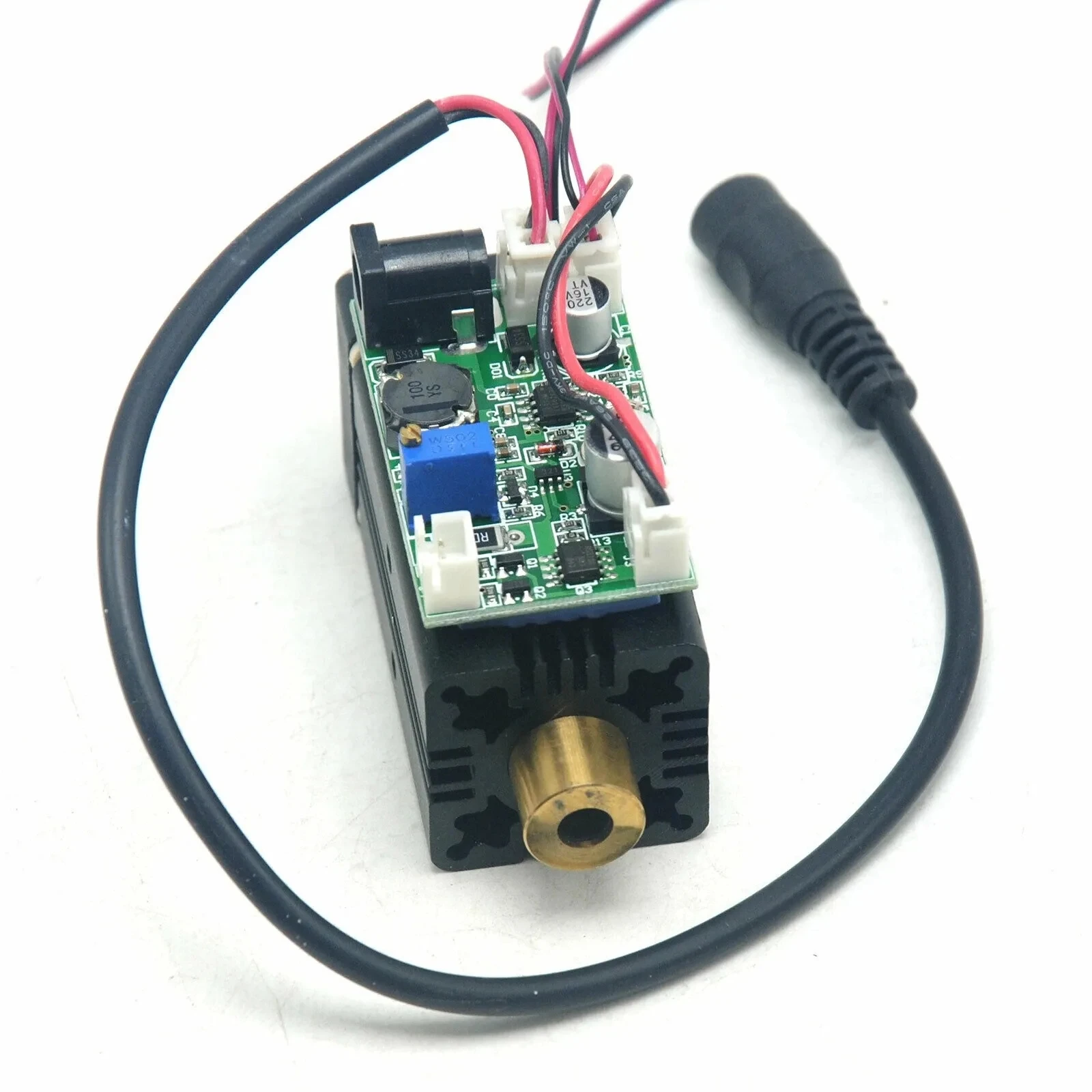 

532nm 100mW Green Laser Dot Module DC 12V Focusable Head Fan 30mm*70mm