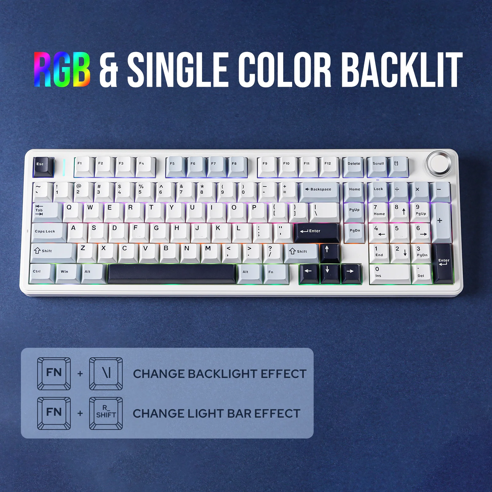 AULA F99 PRO 96% Layout Hot-Swappable Gasket-Mounted Wired/Bluetooth/2.4GHz Wireless Mechanical Keyboard for Mac/Win