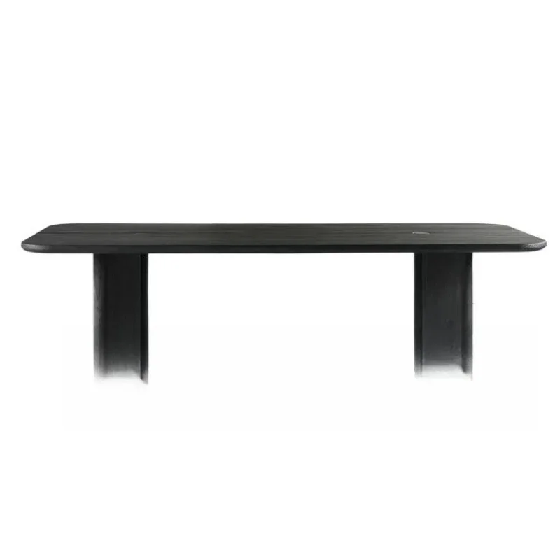 

Medieval solid wood, black dining table, oak tea table