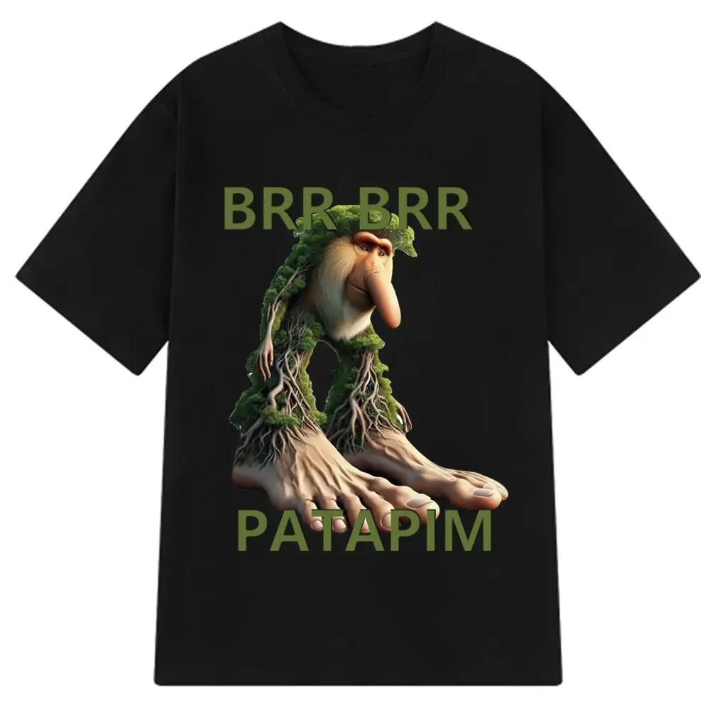 

Brr Patapim футболка забавная итальянская футболка Brainrot Meme с графическим рисунком для мужчин и женщин летние хлопковые уютные мягкие футболки с круглым вырезом мужская одежда