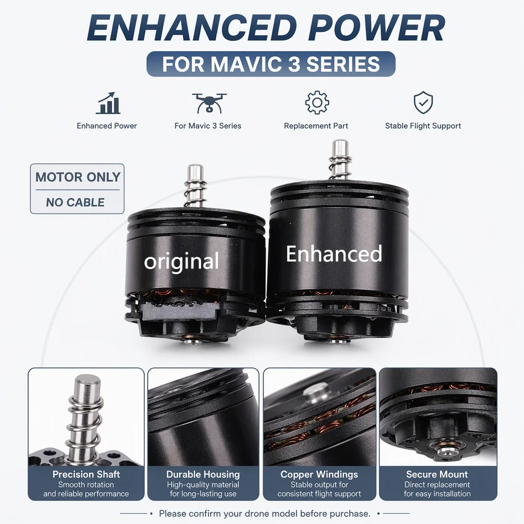 Mavic 3 Series Enhanced Power Motor Non-original Without Cable For Mavic 3 Pro  Cine Classic T E Repair Parts