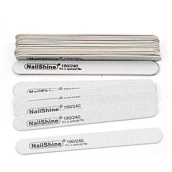 50Pcs/Lot Grey Sandpaper Nails File Buffer 180/240 Grit Thick Washable Double-sided Round Nail Buffer Block Manicure Accessories