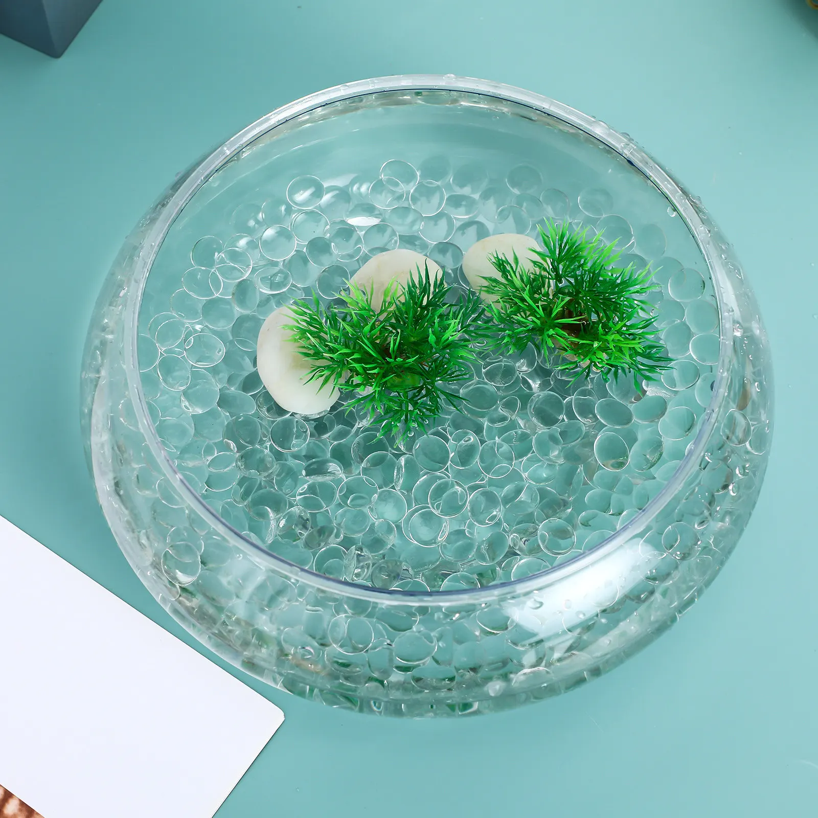 1Pack Glass Marbles Flat Transparent Glass Beads Vase Fillers Aquarium Pebbles Decorative Stones Garden Use Marbles for Vases view 6
