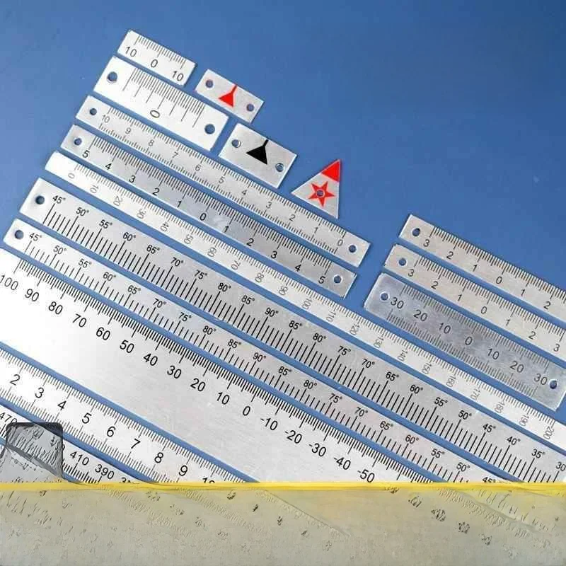 

Stainl Steel Self-Adhesive Ruler with Adhesive Strip Metal Marking Tape Middle Partition Table Saw Ruler Hardware Tools