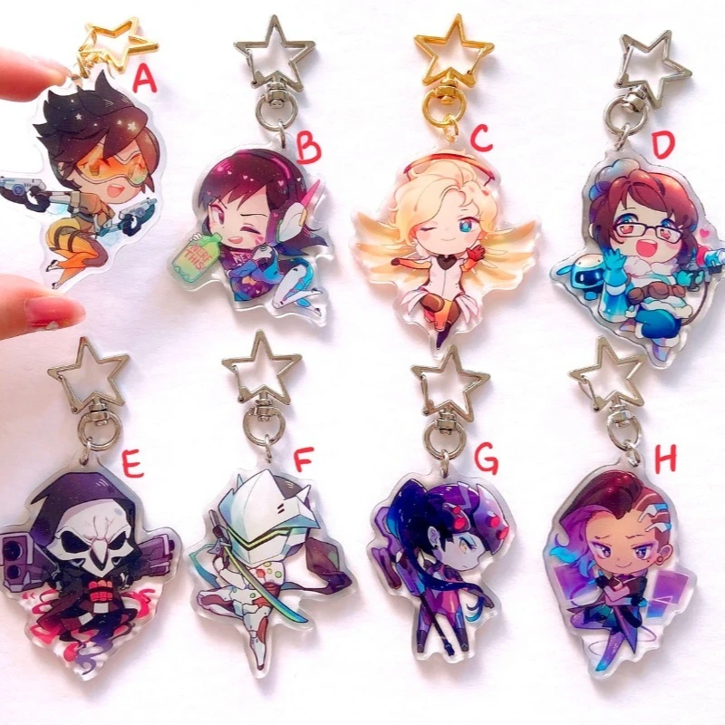 Brinquedos de Coleção DIY de Anime Overwatch Tracer Mercy Genji Reaper em Acrílico, Presente para Amigo, Presente de Aniversário