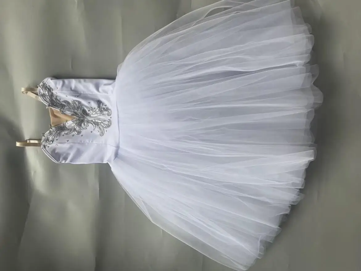 Romantische Lange Ballet Tutu Jurk Meisjes Witte Ballerina Jurk Kinderen Tutu Prestaties Ballet Jurk Hedendaagse Danskostuums Feest