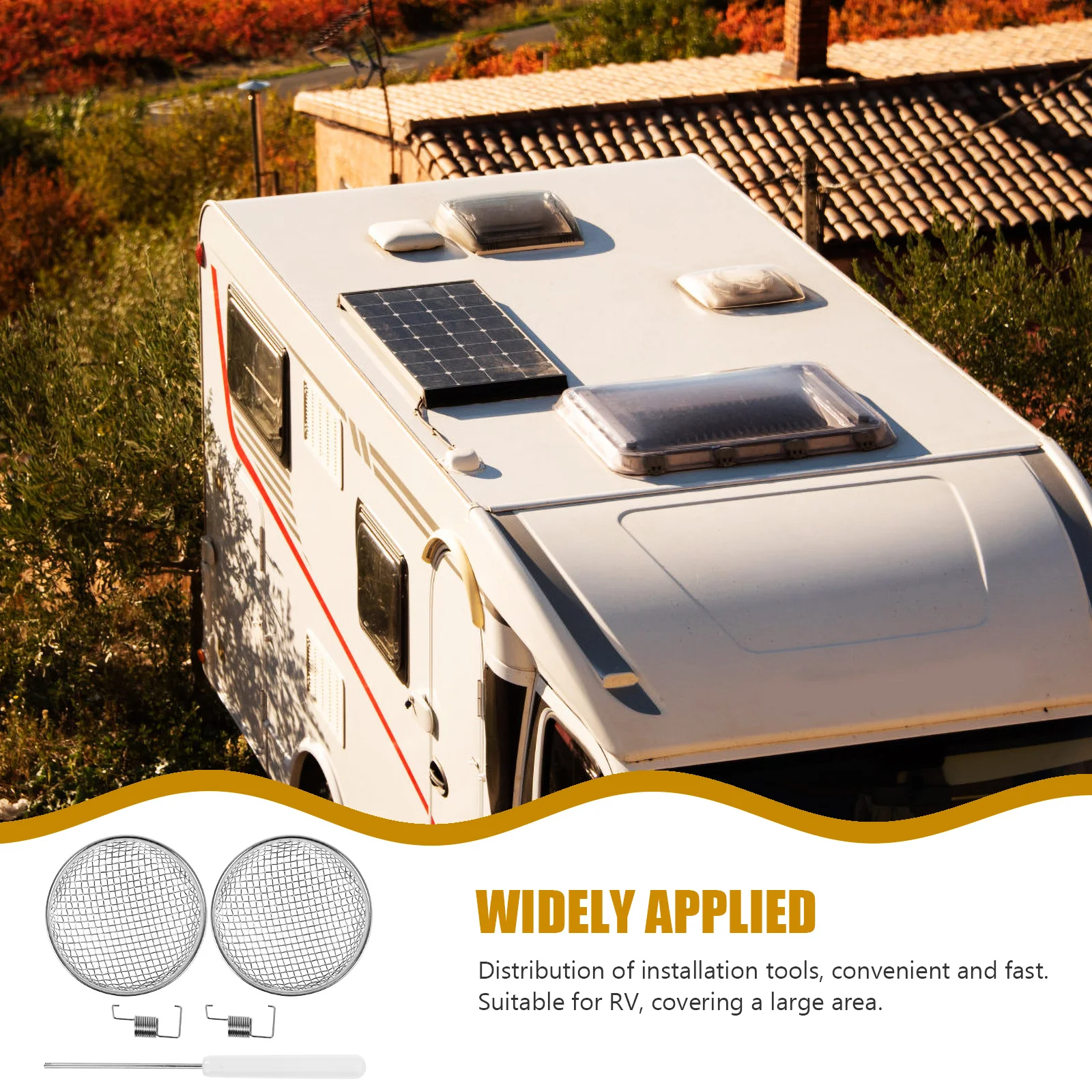 

2Pcs Rv Vent Covers Durable Stainless Steel Mesh Screen Camper Heater Exhaust Vent Cover Replacement Outdoor Accessories