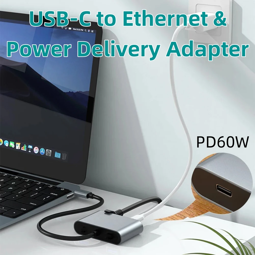 Ethernet-адаптер USB C на 2,5G, совместимый с ноутбуком Thunderbolt3/4 Macbook Pro, гигабитная сетевая карта USB3.2 Gen2 на 2,5 Гбит/с