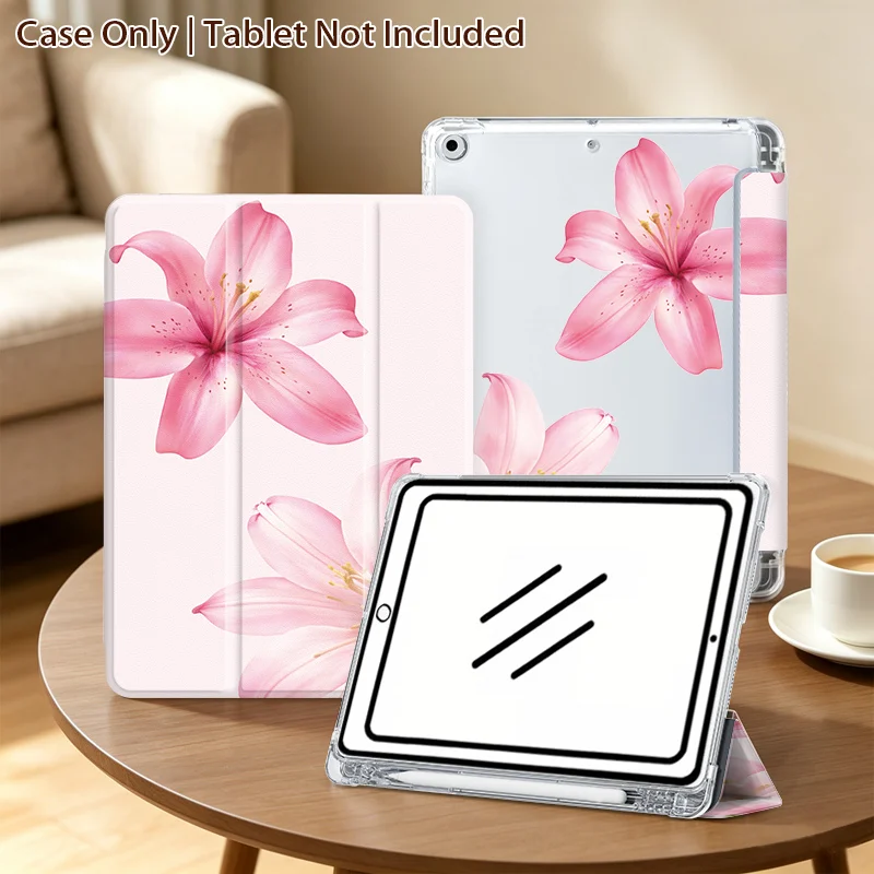 Double-Sided Printed Tri-Fold Case for iPad 7/8/9/10/11 Air 4/5/6 Pro 11 Mini 6/7, iPad10.2/10.9inch，Auto Sleep Wake Stand Cover