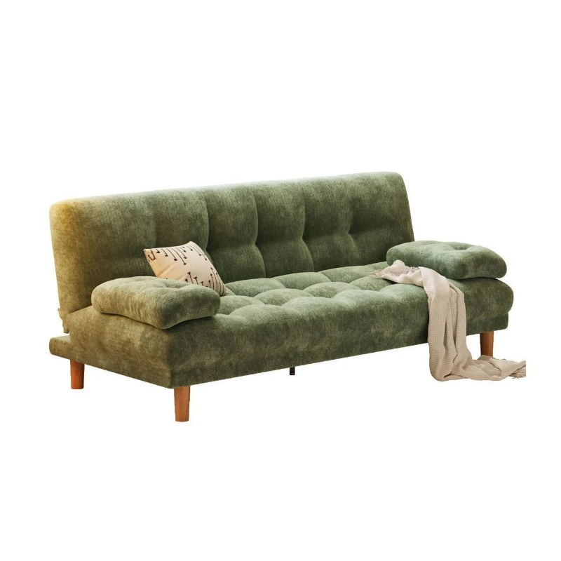 Foldable integrated two-use small apartment single and double living room sofa