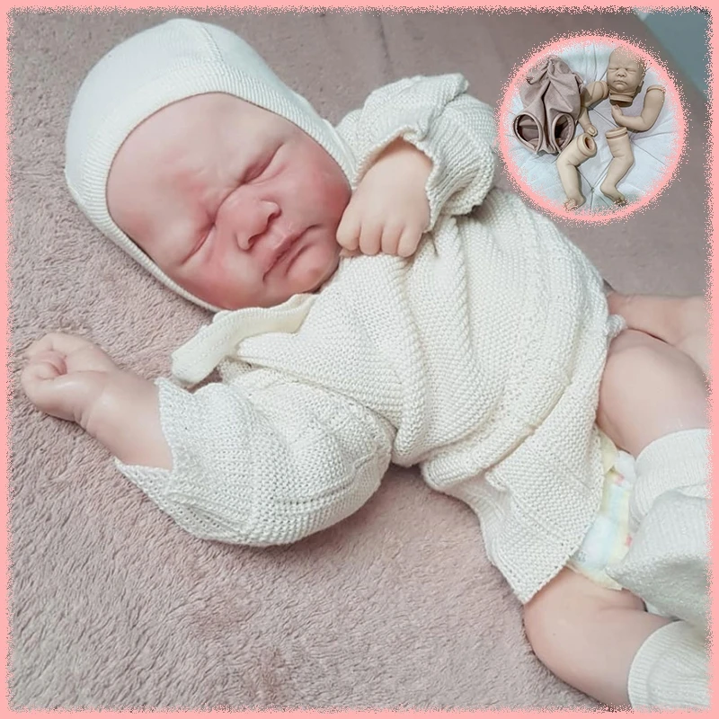Sleeping Baby Kovu Reborn Doll Kit 17inch Unfinished Unpainted Fresh Color Blank DIY Doll Parts With Cloth Body Collectible Doll